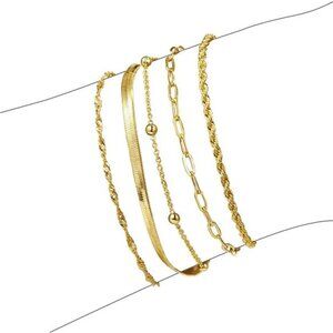 Gold Bracelet for Women Adjustable Dainty Minimalist Everyday Jewelry Gift